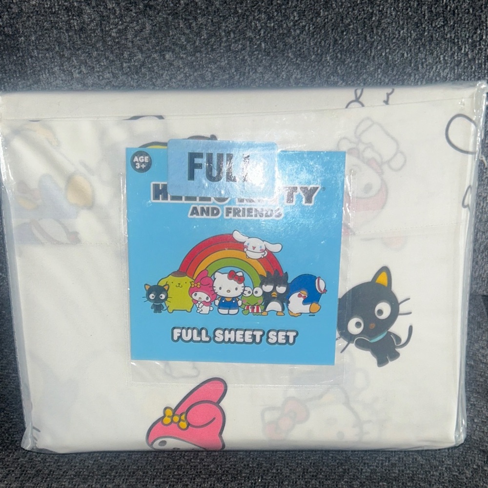 Sanrio Full Sheet Set - White with Multicolor Characters